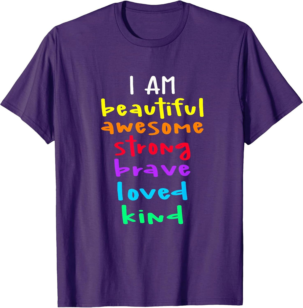 Inspirational I Am Beautiful Awesome Strong Brave - Adult & Kids T-Shirts, Sweatshirts & Hoodies apparel design preview 1