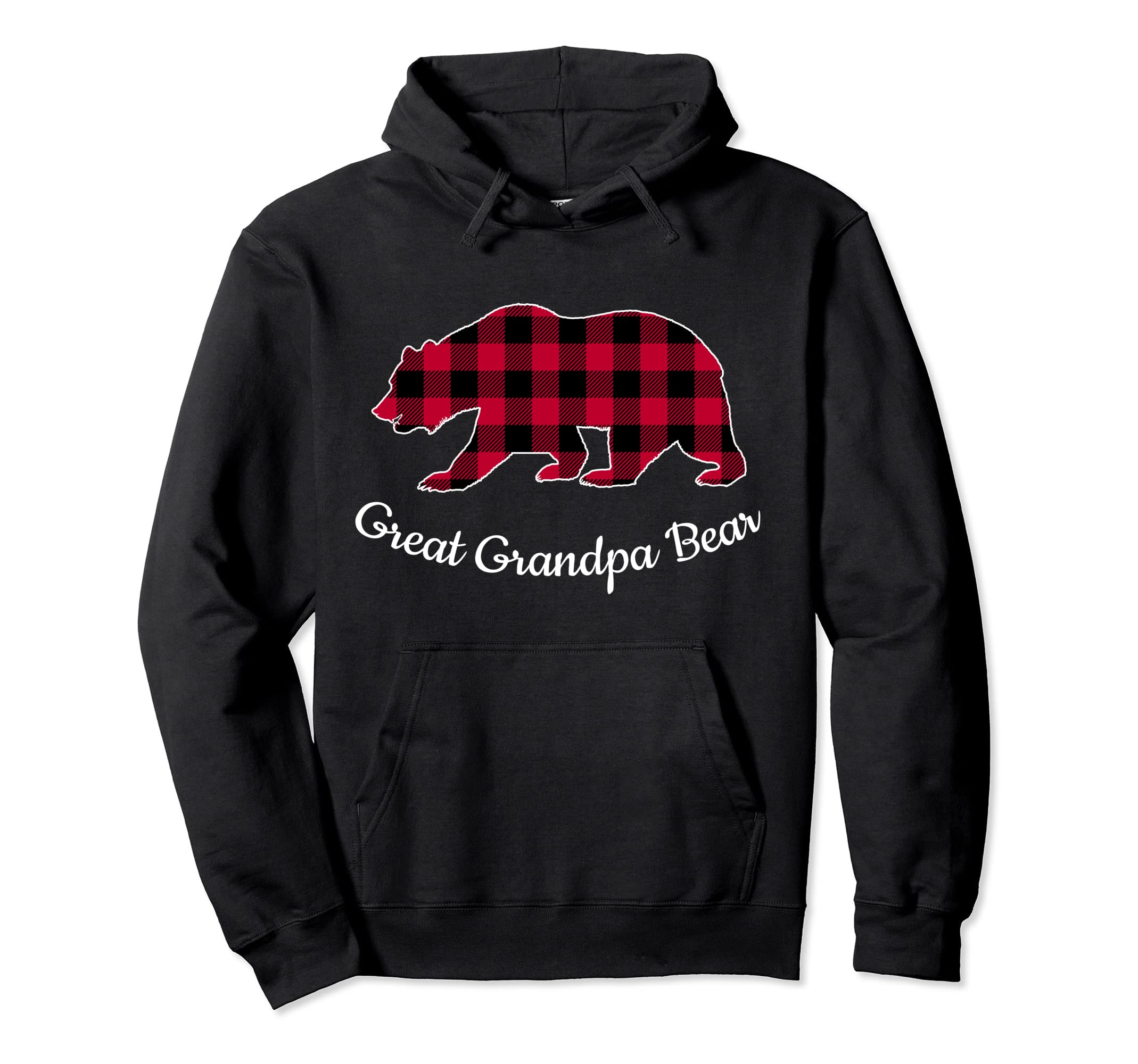 Great Grandpa Bear Pajama Red Buffalo Hoodie - Graphic Print for Adults - T-Shirt, Sweatshirt, Hoodie