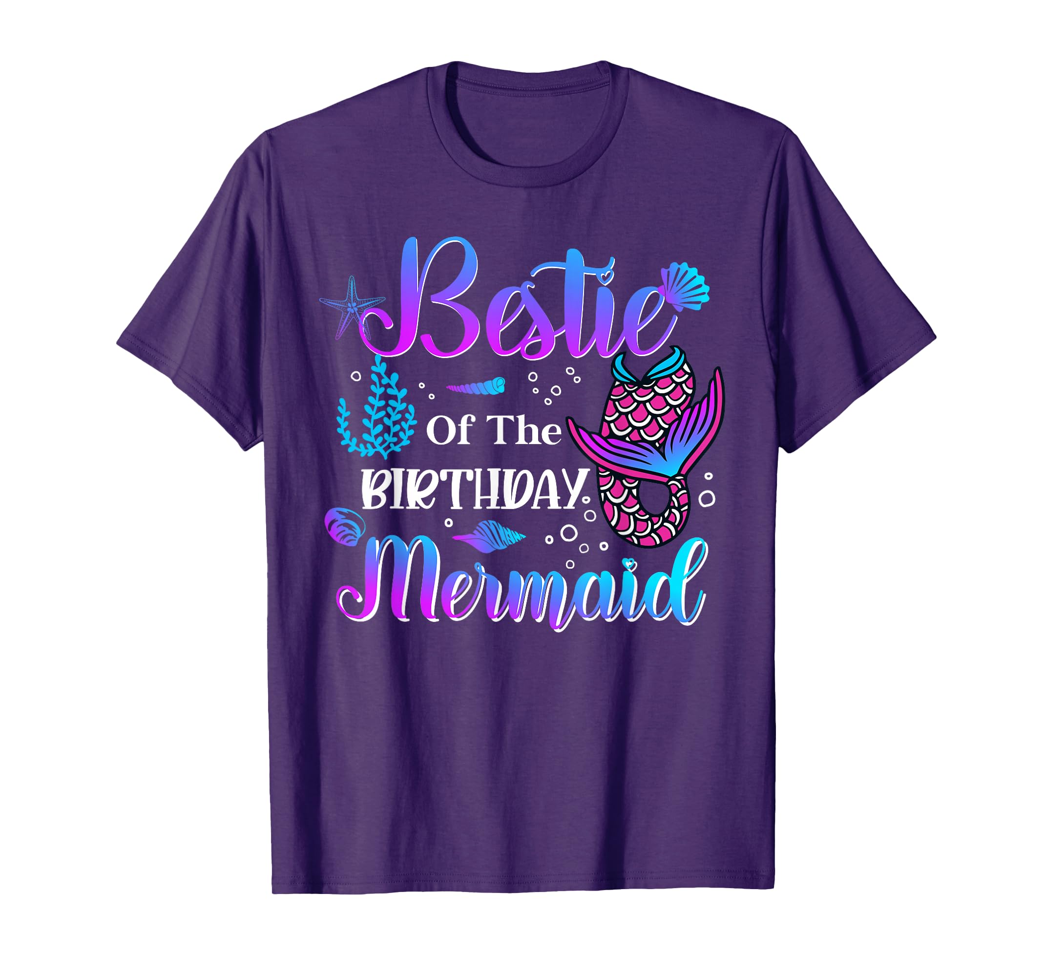 Bestie Birthday Mermaid Funny T-Shirt - Minimalist Print Men Women - T-Shirt, Sweatshirt, Hoodie