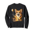 Corgi Howling Moon 90S Sweatshirt - Graphic Print for Adults - T-Shirt, Sweatshirt, Hoodie
