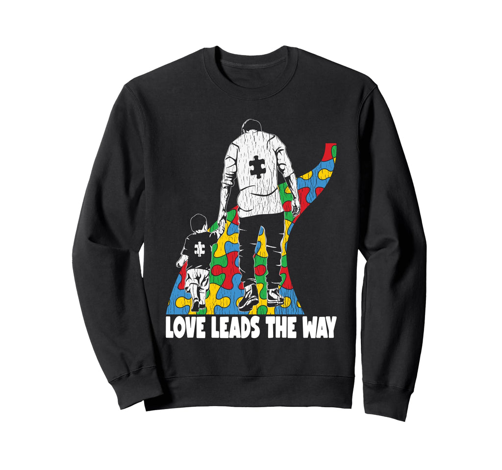 Love Leads Father Son Autistic Sweatshirt - Aesthetic Graphic for Adults - T-Shirt, Sweatshirt, Hoodie