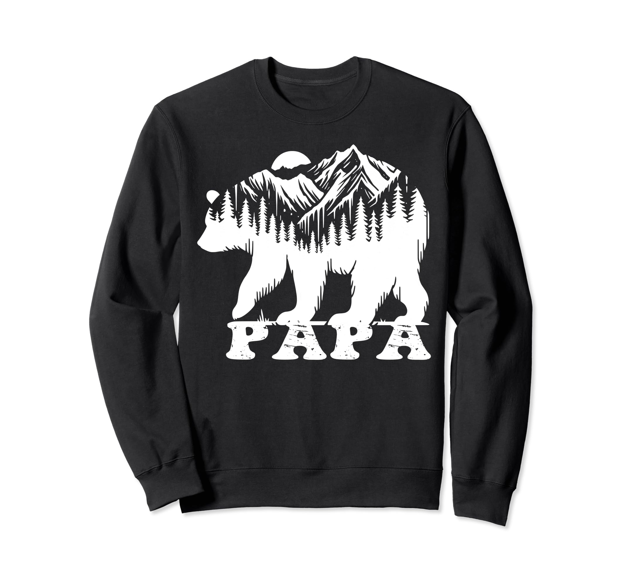 Papa Bear Forest Lake Mountain Scene Sweatshirt - Graphic Print for Adults - T-Shirt, Sweatshirt, Hoodie