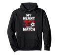My Heart Beats Match Soccer Heartbeat Hoodie - Streetwear Style Men Women - T-Shirt, Sweatshirt, Hoodie
