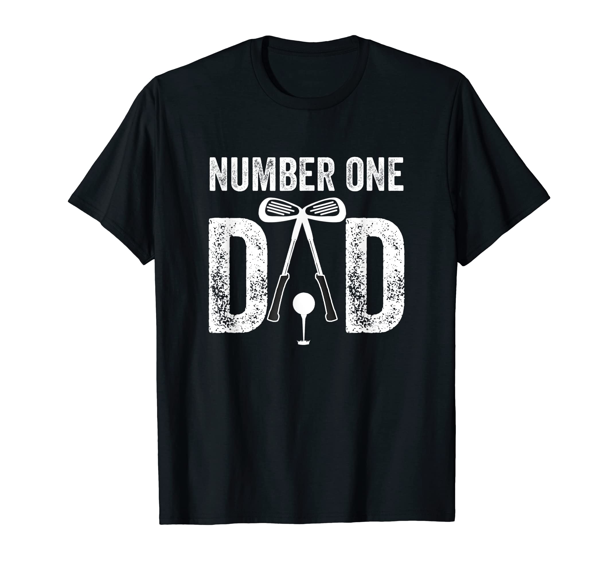 Mens Number One Golf Dad Text Fathers Day T-Shirt - Graphic Print Men Women - T-Shirt, Sweatshirt, Hoodie