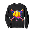Softball Ice Cream Softball Drip Sweatshirt - Unique Graphic for Adults - T-Shirt, Sweatshirt, Hoodie