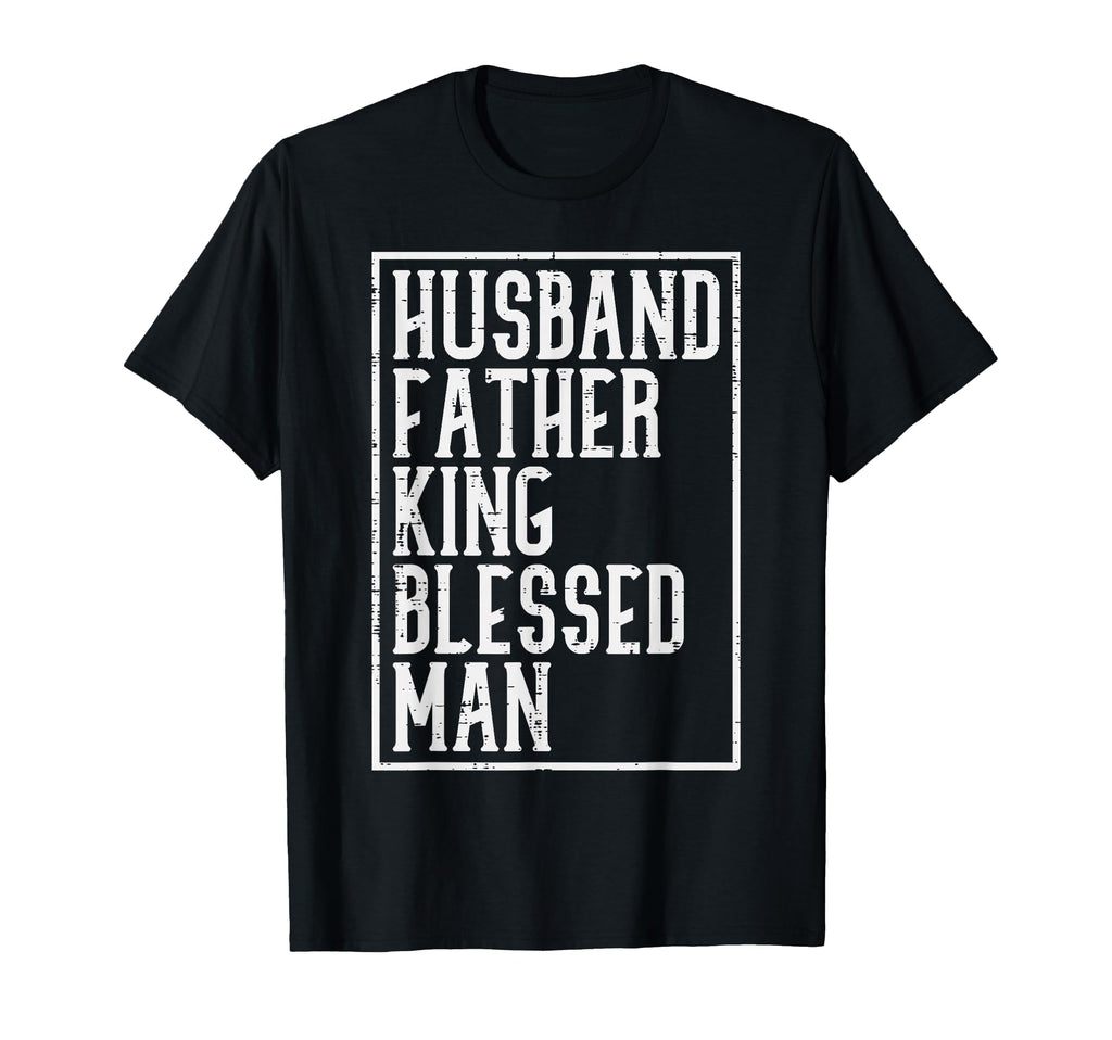 Husband Father King Blessed Black T-Shirt - Fun Novelty Design for Adults - T-Shirt, Sweatshirt, Hoodie