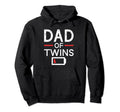 Dad Twins Empty Battery Father Two Twin Hoodie - Trendy Graphic for Adults - T-Shirt, Sweatshirt, Hoodie
