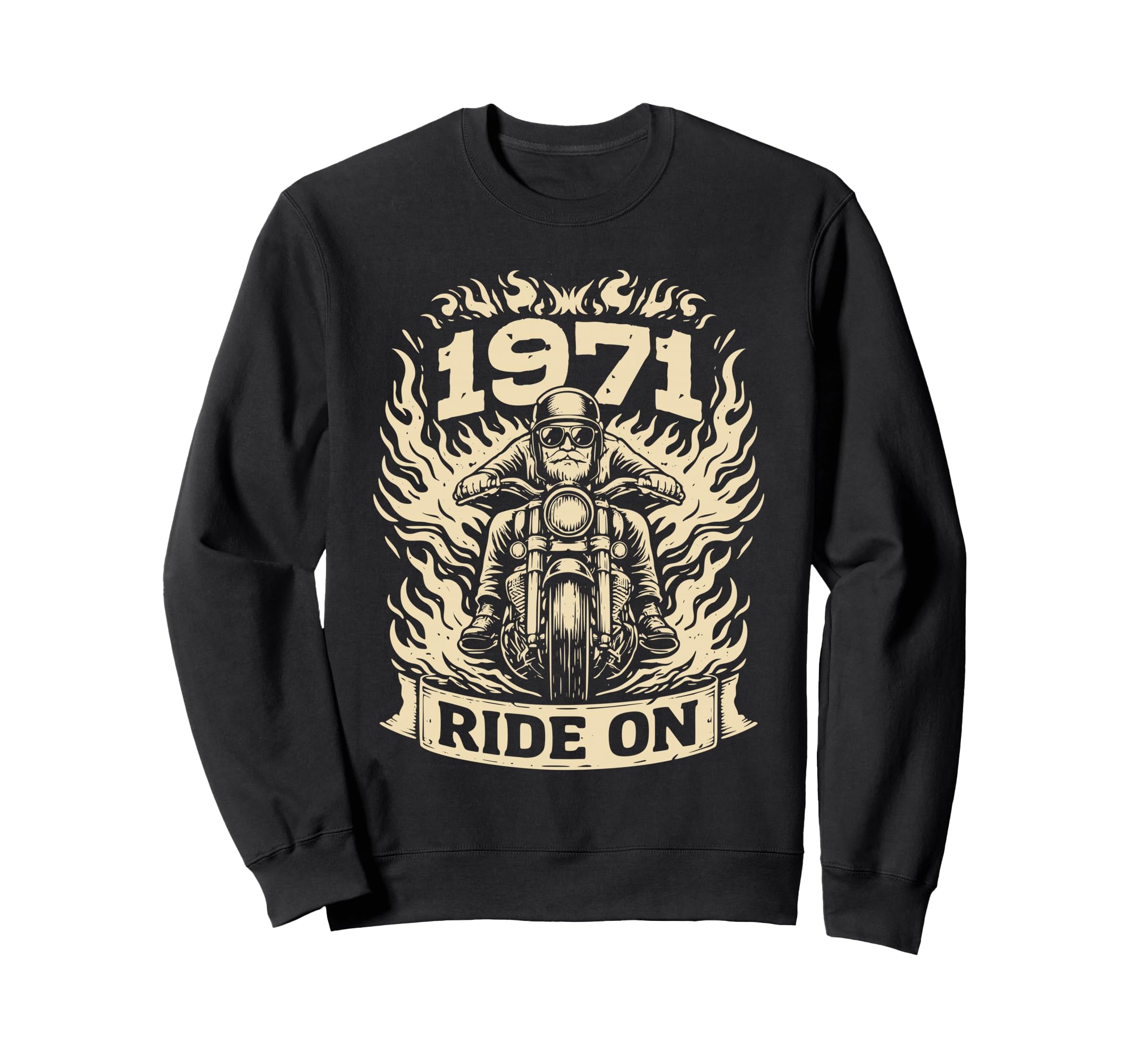 Biker 1971 Ride Birthday Sweatshirt - Aesthetic Graphic for Adults - T-Shirt, Sweatshirt, Hoodie