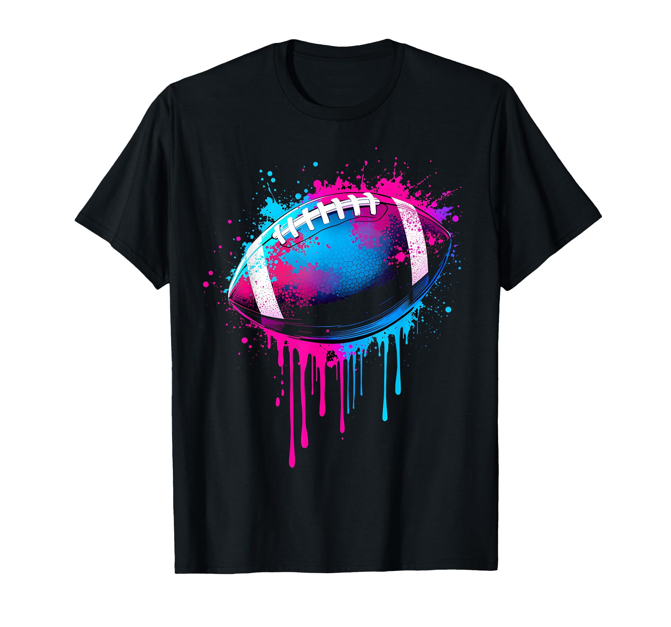 Football Drip Tie Dye Colorful Football T-Shirt - Streetwear Style Unisex - T-Shirt, Sweatshirt, Hoodie