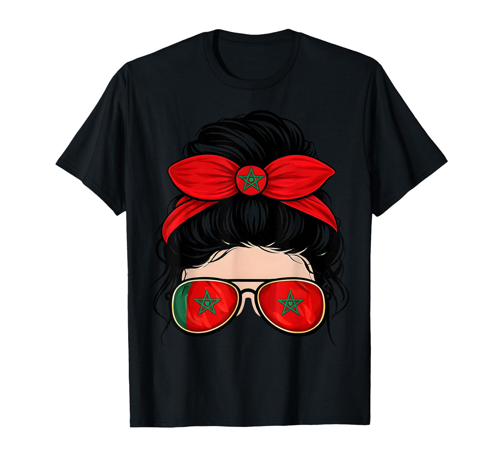Moroccan Flag Sunglasses Soccer Fan T-Shirt - Aesthetic Graphic for Adults - T-Shirt, Sweatshirt, Hoodie