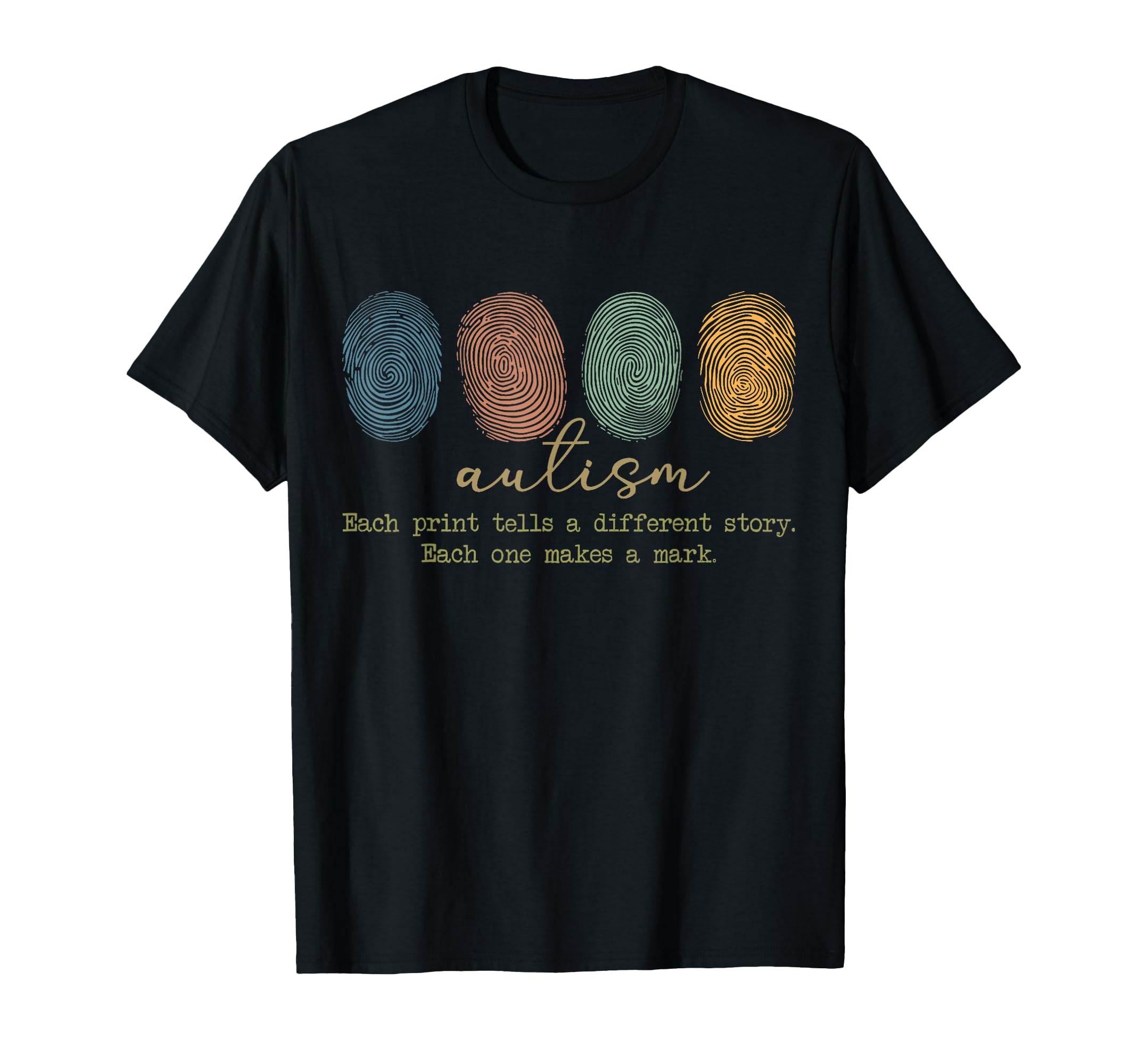 Fingerprint Autism Each Tells T-Shirt - Aesthetic Graphic for Adults - T-Shirt, Sweatshirt, Hoodie