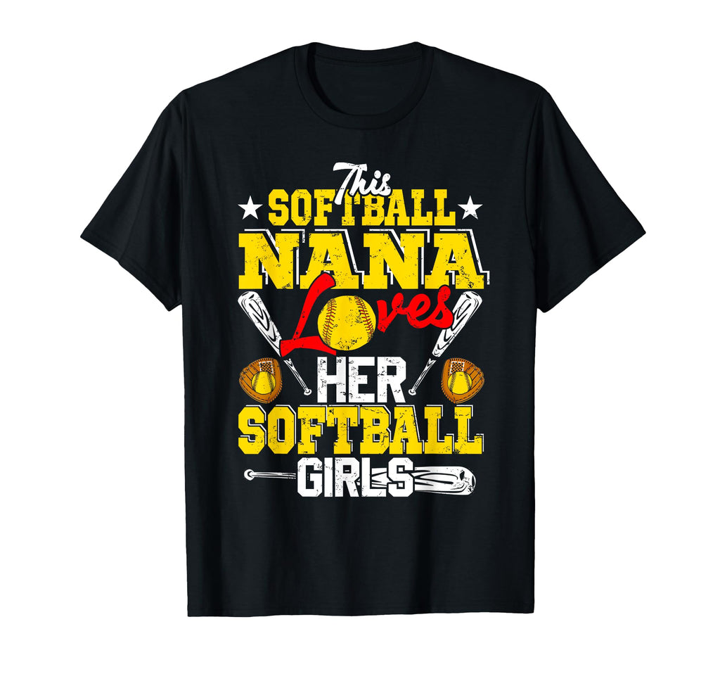 This Softball Nana Loves Her Softball T-Shirt - Trendy Graphic Men Women - T-Shirt, Sweatshirt, Hoodie