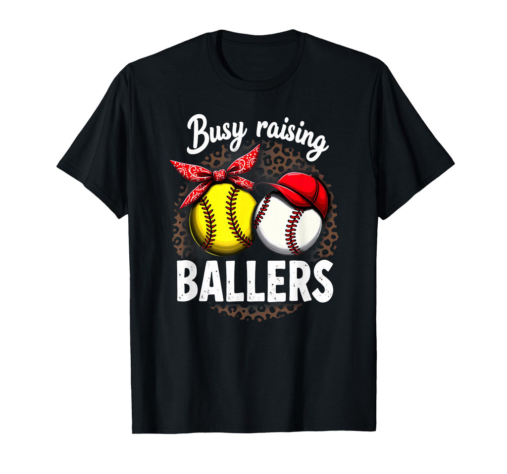 Busy Raising Ballers Softball T-Shirt - Aesthetic Graphic for Adults - T-Shirt, Sweatshirt, Hoodie