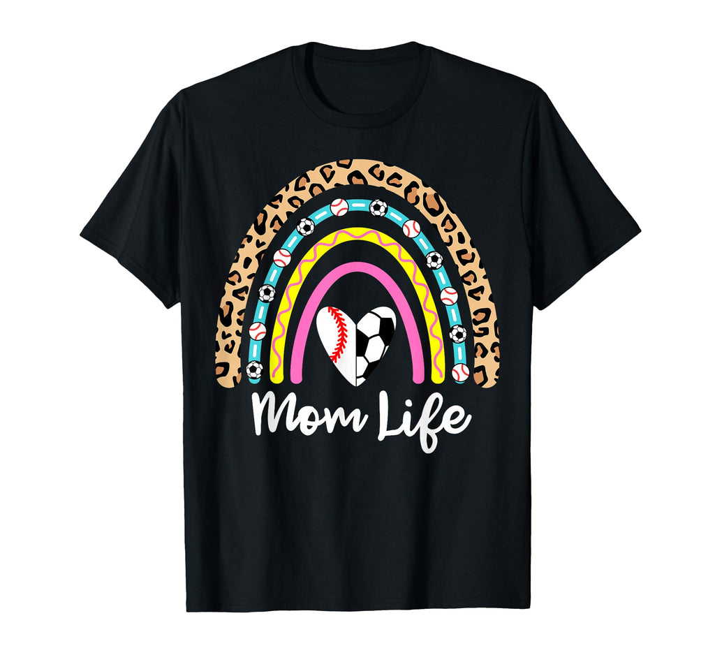 Soccer Baseball Mom Boho Rainbow T-Shirt - Casual Everyday Wear Unisex - T-Shirt, Sweatshirt, Hoodie