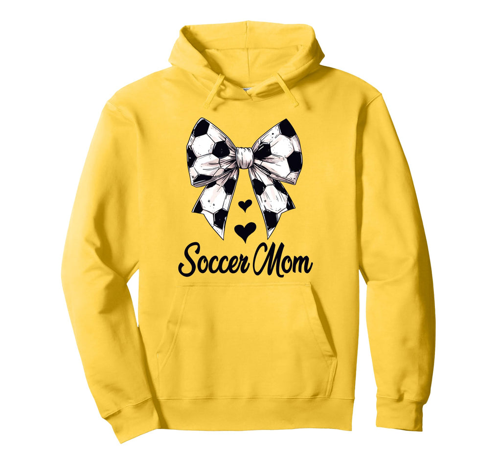 Soccer Mom Coquette Bow Soccer Lovers Hoodie - Trendy Graphic Unisex - T-Shirt, Sweatshirt, Hoodie