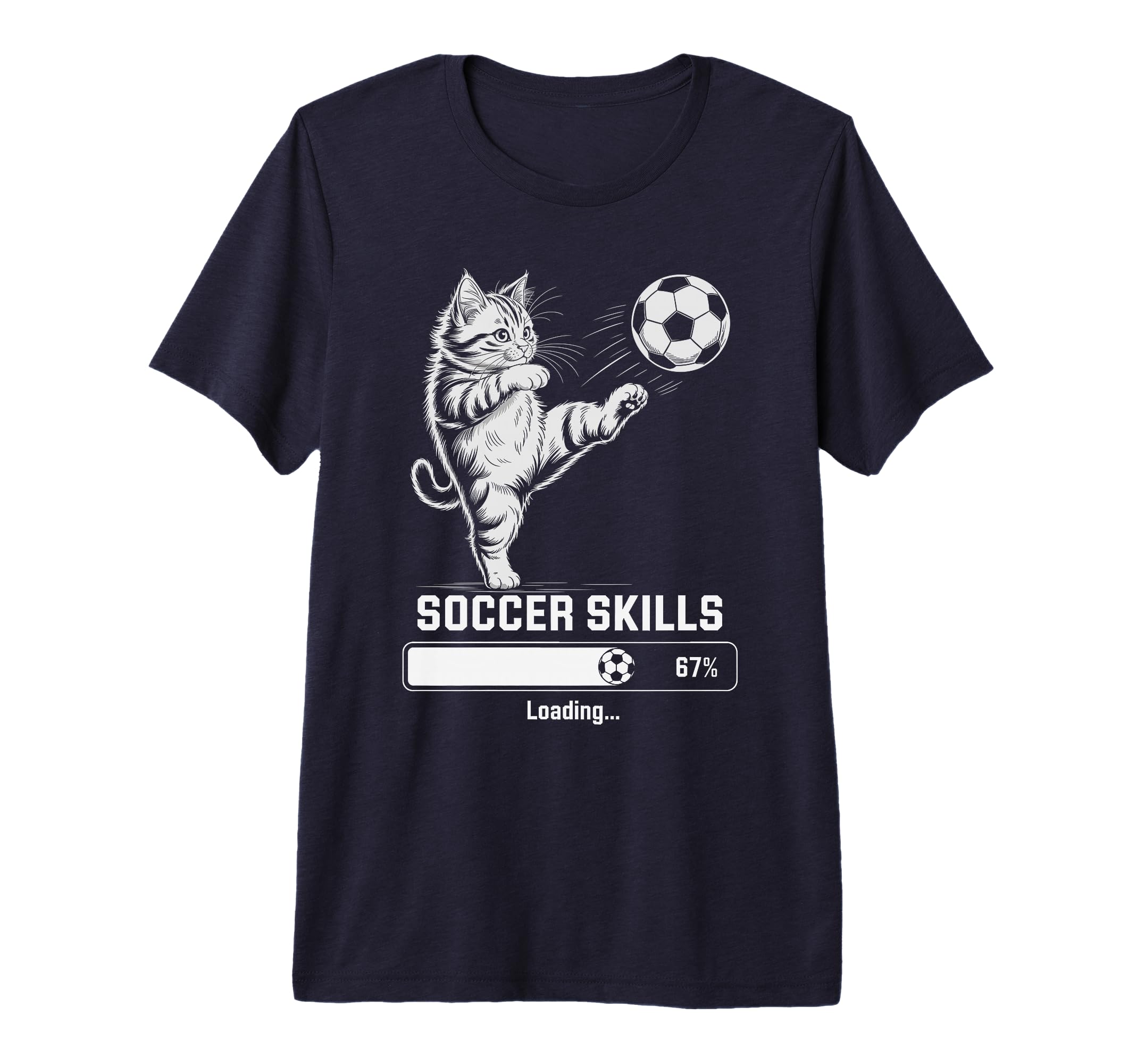 Kawaii Soccer Skills Loading Cat Mom My T-Shirt - Aesthetic Graphic Unisex - T-Shirt, Sweatshirt, Hoodie