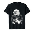 Black White Soccer Fan Bald Eagle T-Shirt - Casual Everyday Wear Unisex - T-Shirt, Sweatshirt, Hoodie