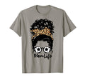Mom Life Messy Bun Curly Hair Soccer T-Shirt - Graphic Print Men Women - T-Shirt, Sweatshirt, Hoodie