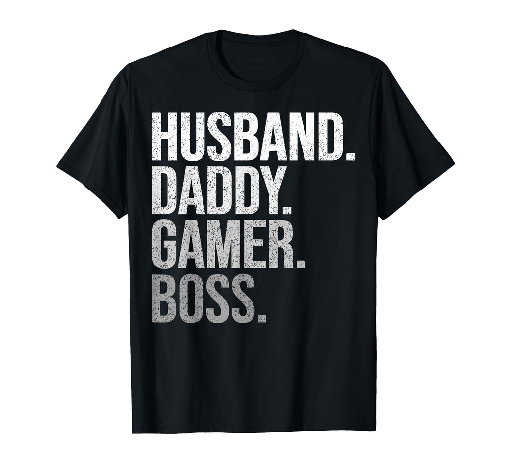 Husband Daddy Gamer Boss Video T-Shirt - Aesthetic Graphic Men Women - T-Shirt, Sweatshirt, Hoodie