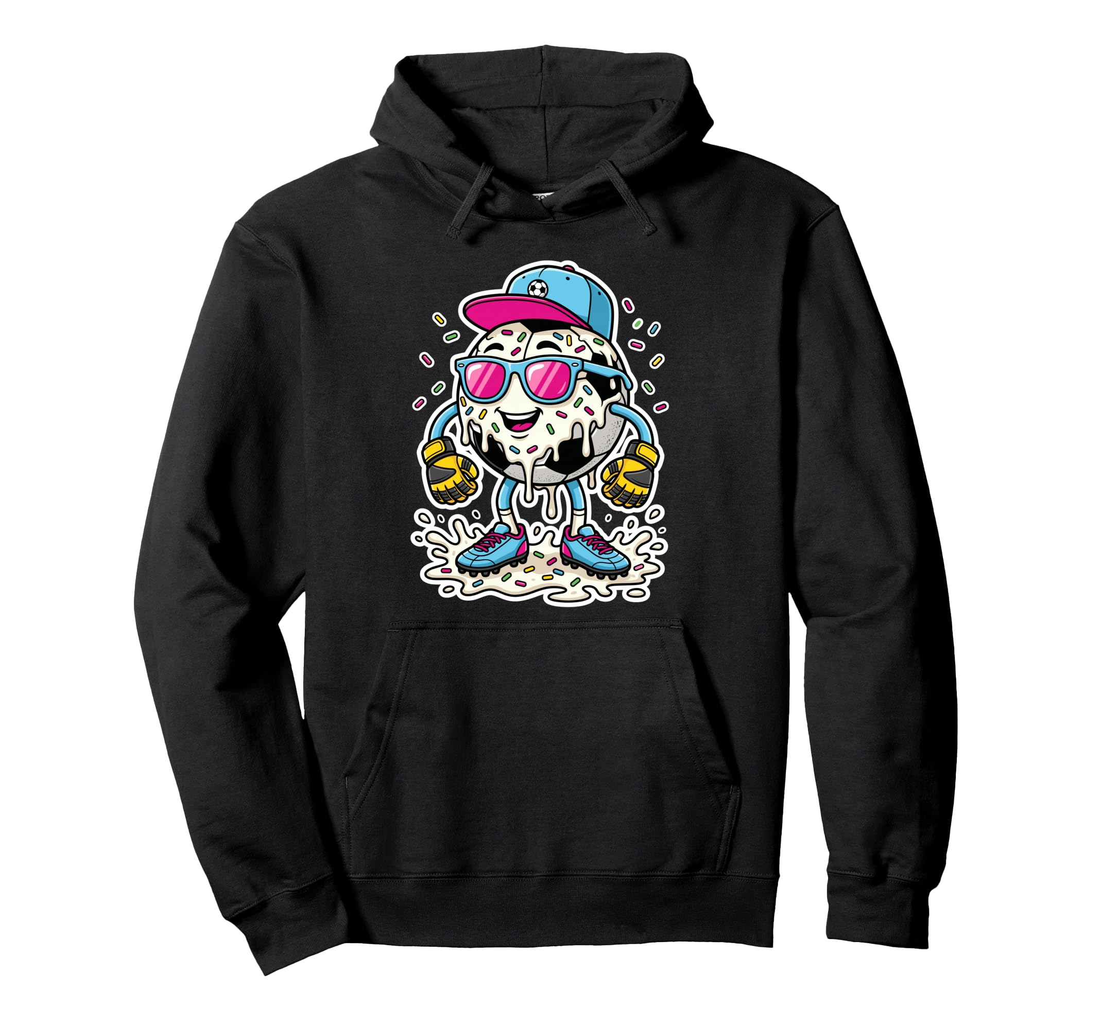 Soccer Ball Melting Ice Cream Drip Goalie Hoodie - Minimalist Print Unisex - T-Shirt, Sweatshirt, Hoodie