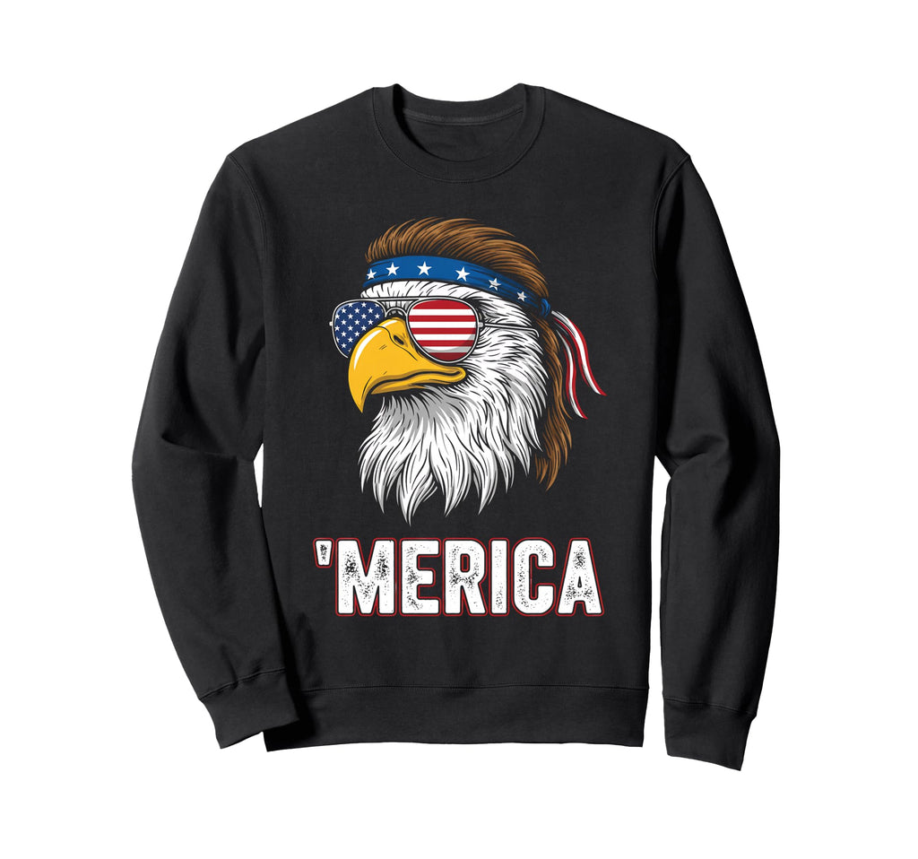 Merica American Usa Flag Patriotic 4Th Sweatshirt - Graphic Print Unisex - T-Shirt, Sweatshirt, Hoodie