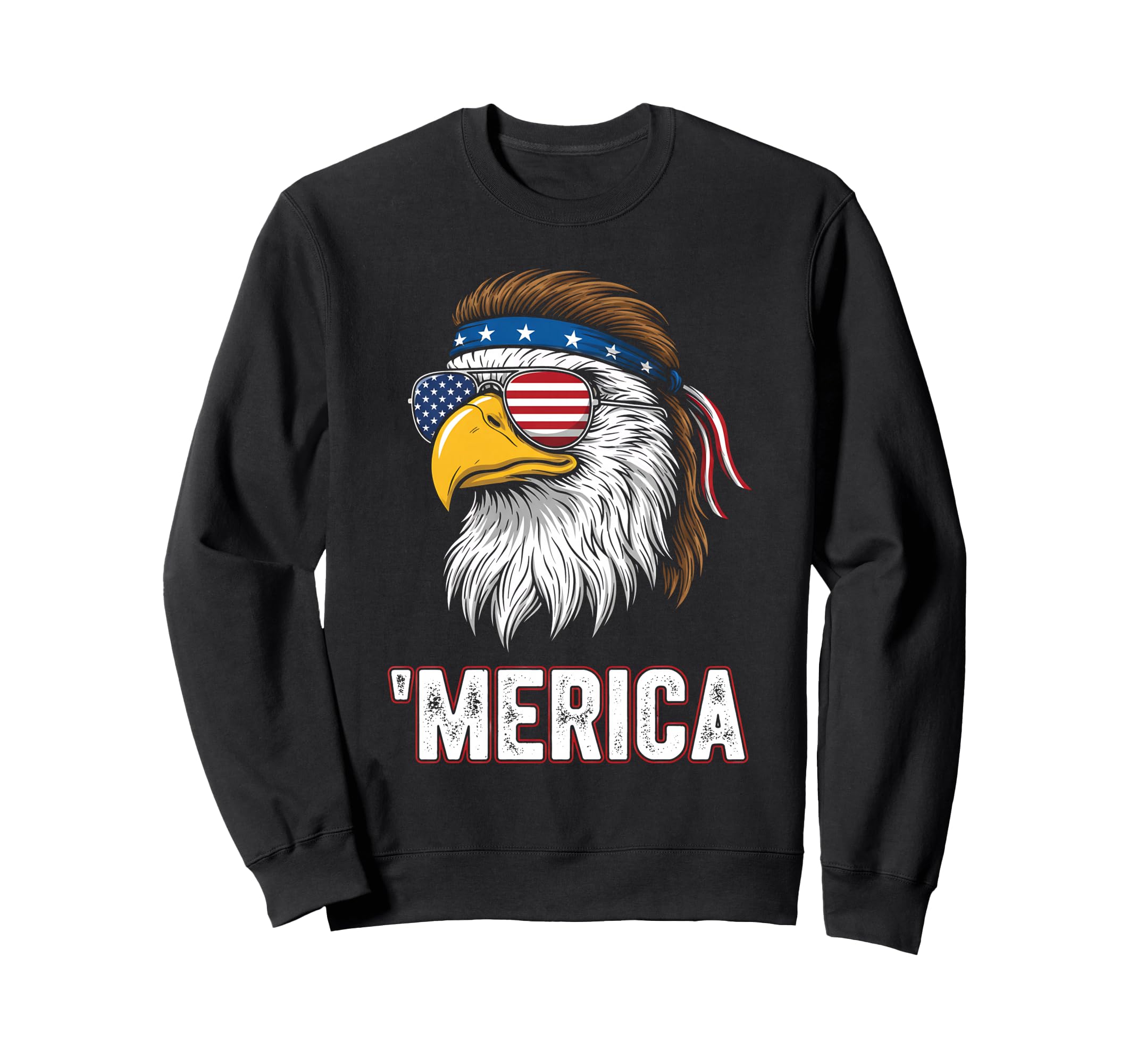 Merica American Usa Flag Patriotic 4Th Sweatshirt - Graphic Print Unisex - T-Shirt, Sweatshirt, Hoodie