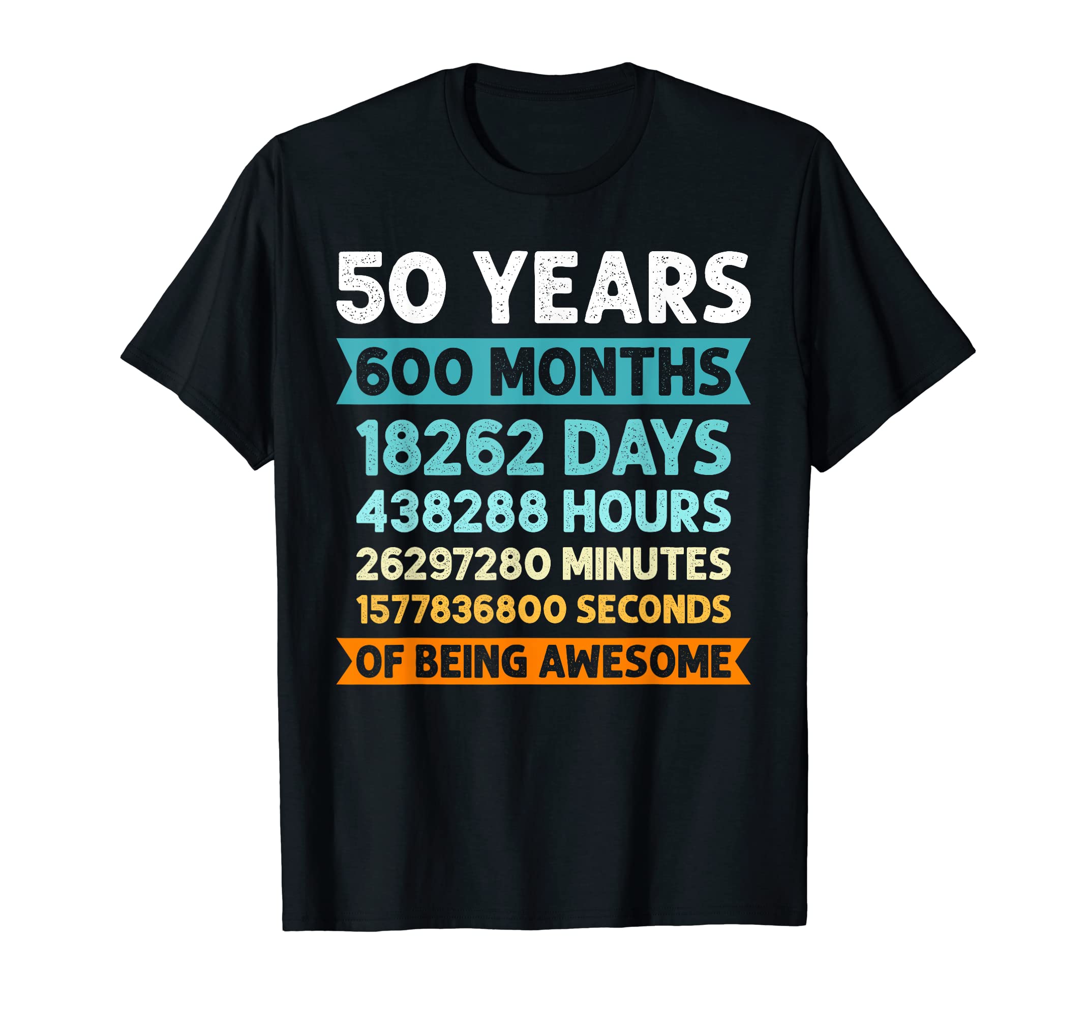 50Th Birthday Gifts 50 Years Old 600 Months T-Shirt - Unique Graphic Unisex - T-Shirt, Sweatshirt, Hoodie
