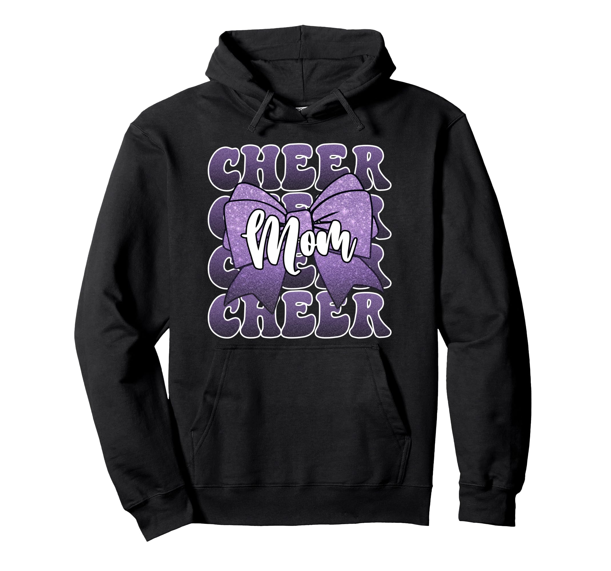 Cheer Mom Mama Bow Cheerleader Hoodie - Unique Graphic Men Women - T-Shirt, Sweatshirt, Hoodie