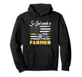 God Made Farmer American Flag Tractor Hoodie - Novelty Apparel Unisex - T-Shirt, Sweatshirt, Hoodie
