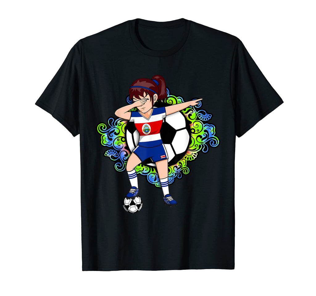 Dabbing Soccer Costa Rica Jersey Floral T-Shirt - Minimalist Print Unisex - T-Shirt, Sweatshirt, Hoodie