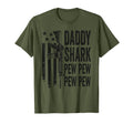 Daddy Shark Pew Pew Mens Father Guns T-Shirt - Aesthetic Graphic Unisex - T-Shirt, Sweatshirt, Hoodie