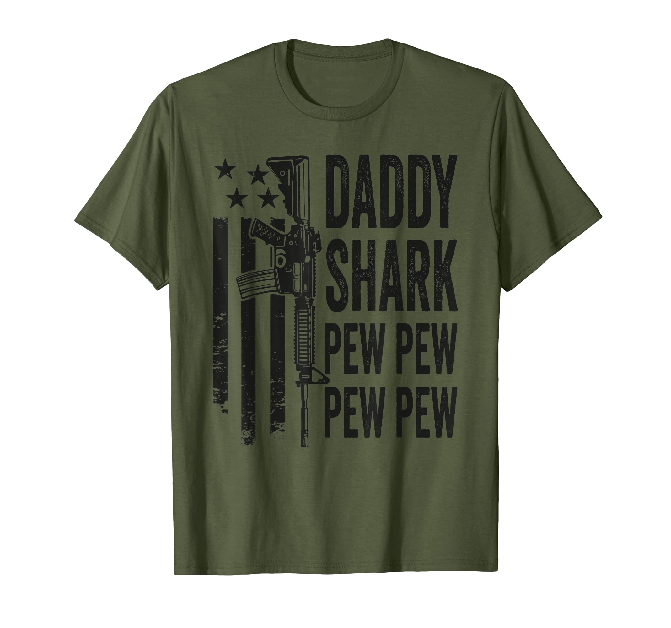 Daddy Shark Pew Pew Mens Father Guns T-Shirt - Aesthetic Graphic Unisex - T-Shirt, Sweatshirt, Hoodie
