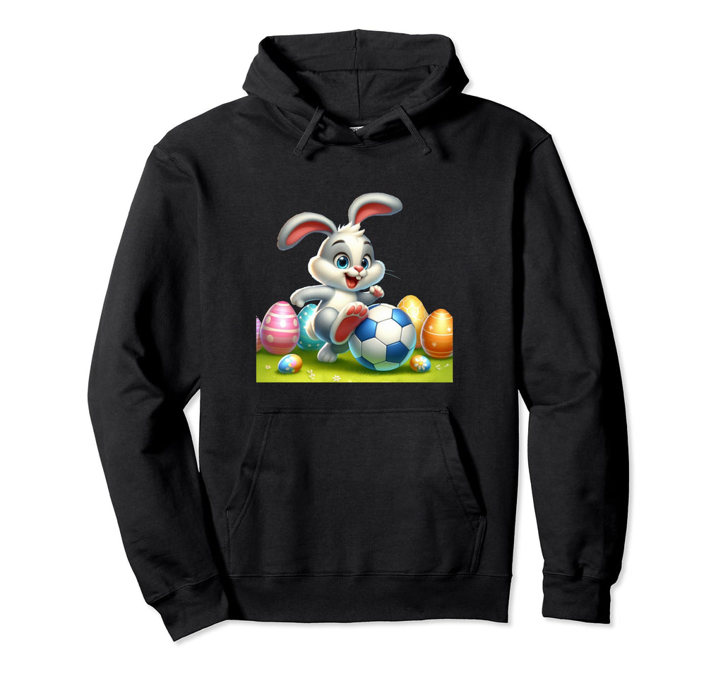 Easter Bunny Soccer Rabbit Easter Eggs Hoodie - Trendy Graphic Men Women - T-Shirt, Sweatshirt, Hoodie