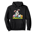 Easter Bunny Soccer Rabbit Easter Eggs Hoodie - Trendy Graphic Men Women - T-Shirt, Sweatshirt, Hoodie