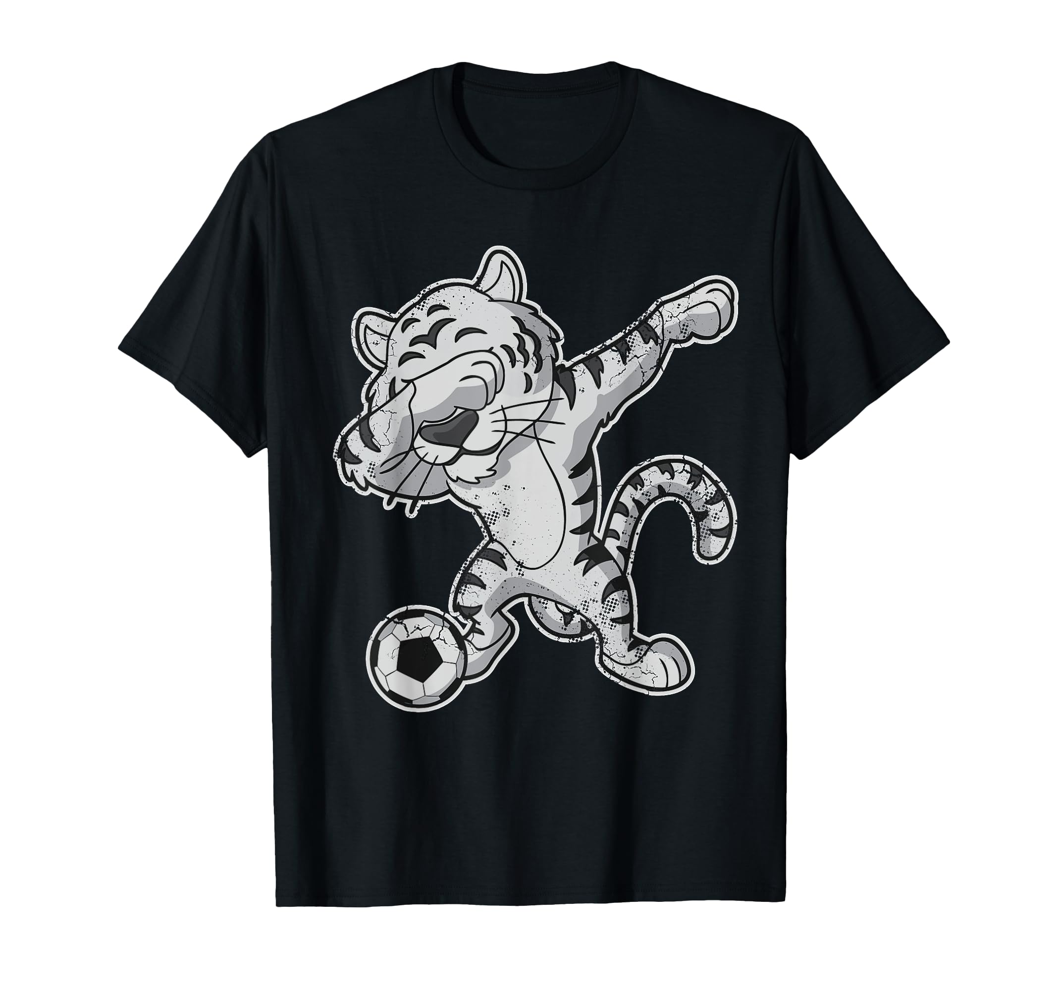 Dabbing White Tiger Soccer Team T-Shirt - Casual Everyday Wear Unisex - T-Shirt, Sweatshirt, Hoodie