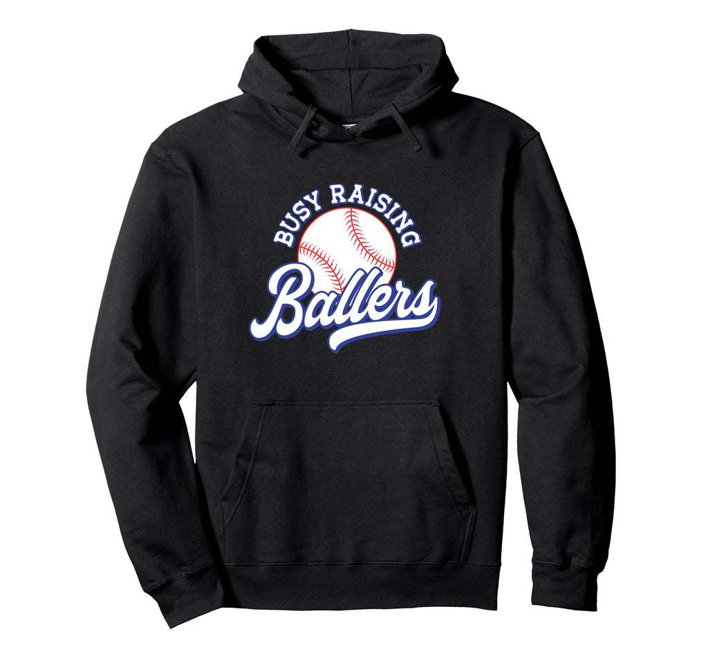 Busy Raising Ballers Baseball Mom Hoodie - Aesthetic Graphic for Adults - T-Shirt, Sweatshirt, Hoodie
