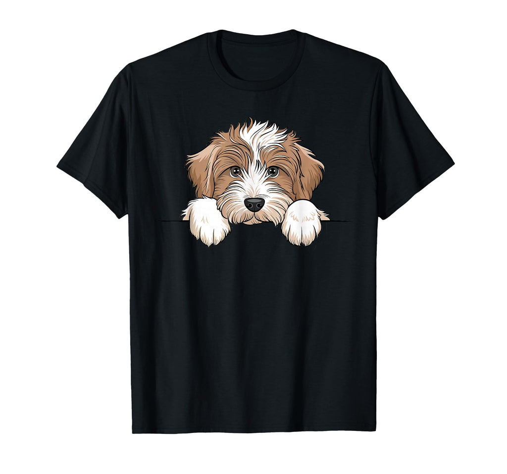 Aussiedoodle Puppy Funny Peeking Dog T-Shirt - Minimalist Print Men Women - T-Shirt, Sweatshirt, Hoodie