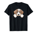 Aussiedoodle Puppy Funny Peeking Dog T-Shirt - Minimalist Print Men Women - T-Shirt, Sweatshirt, Hoodie