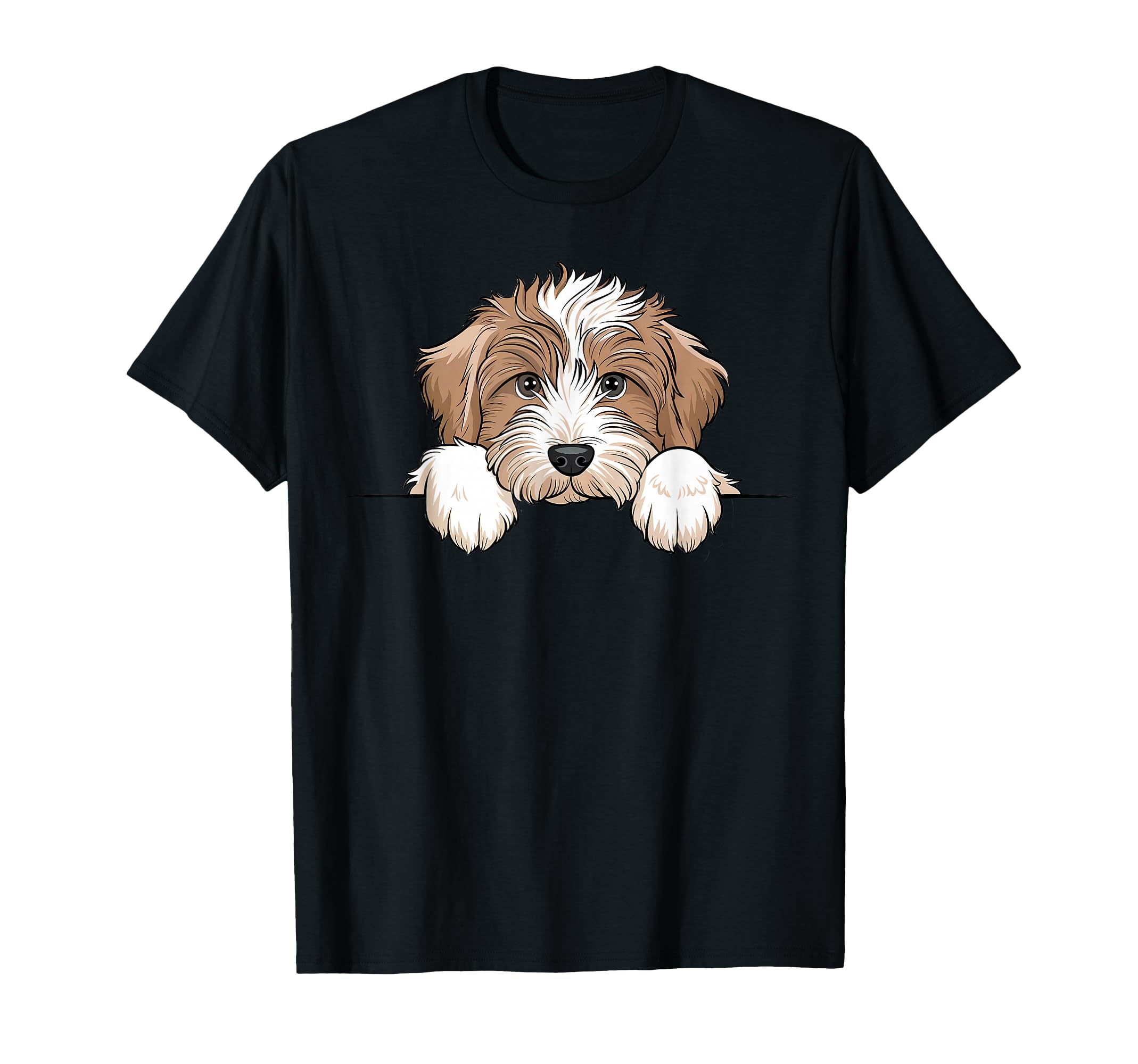 Aussiedoodle Puppy Funny Peeking Dog T-Shirt - Minimalist Print Men Women - T-Shirt, Sweatshirt, Hoodie