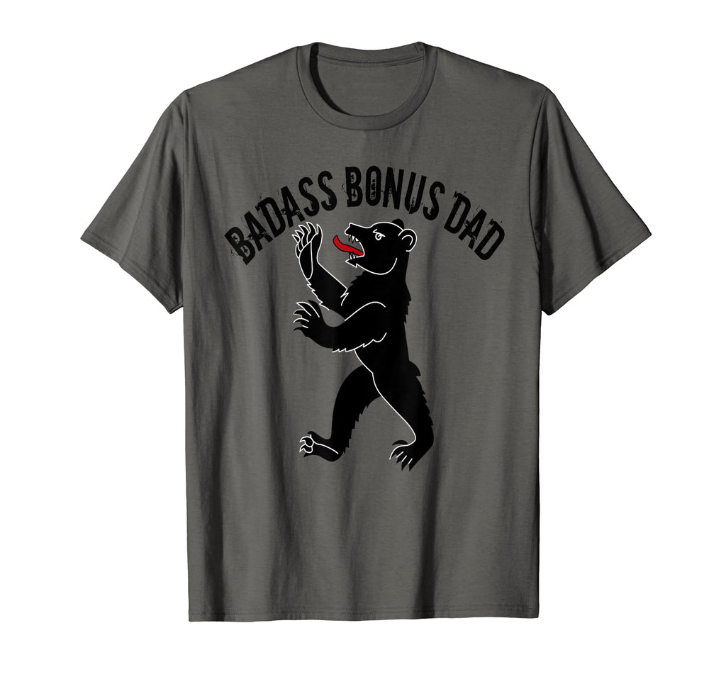 Mens One Badass Bonus Step Dad Bear T-Shirt - Streetwear Style Unisex - T-Shirt, Sweatshirt, Hoodie