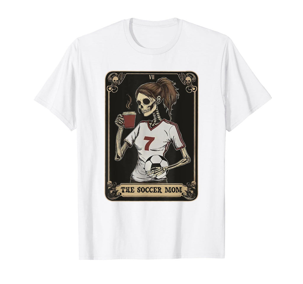 Soccer Mom Skeleton Tarot Card Halloween T-Shirt - Aesthetic Graphic Unisex - T-Shirt, Sweatshirt, Hoodie
