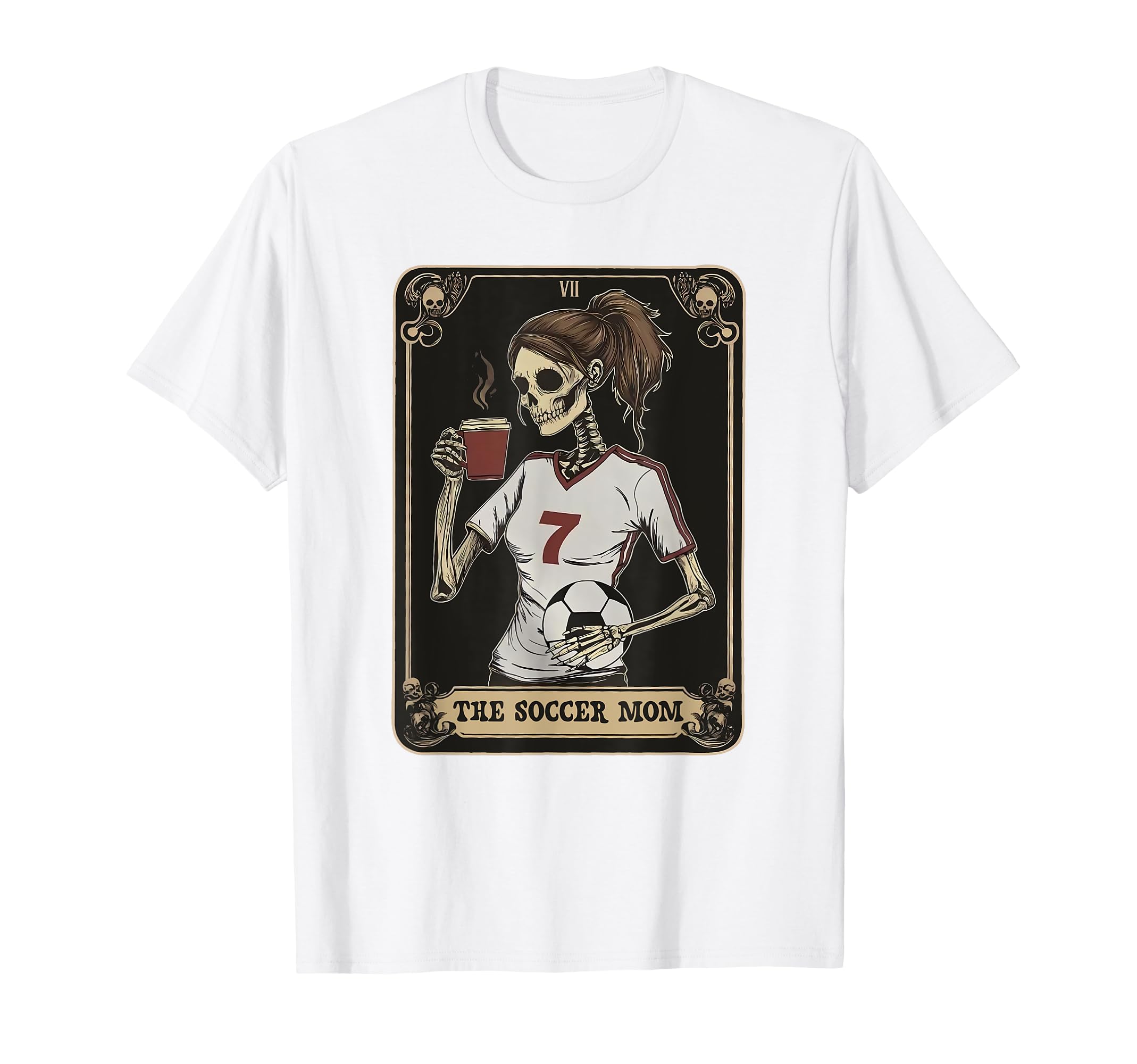 Soccer Mom Skeleton Tarot Card Halloween T-Shirt - Aesthetic Graphic Unisex - T-Shirt, Sweatshirt, Hoodie