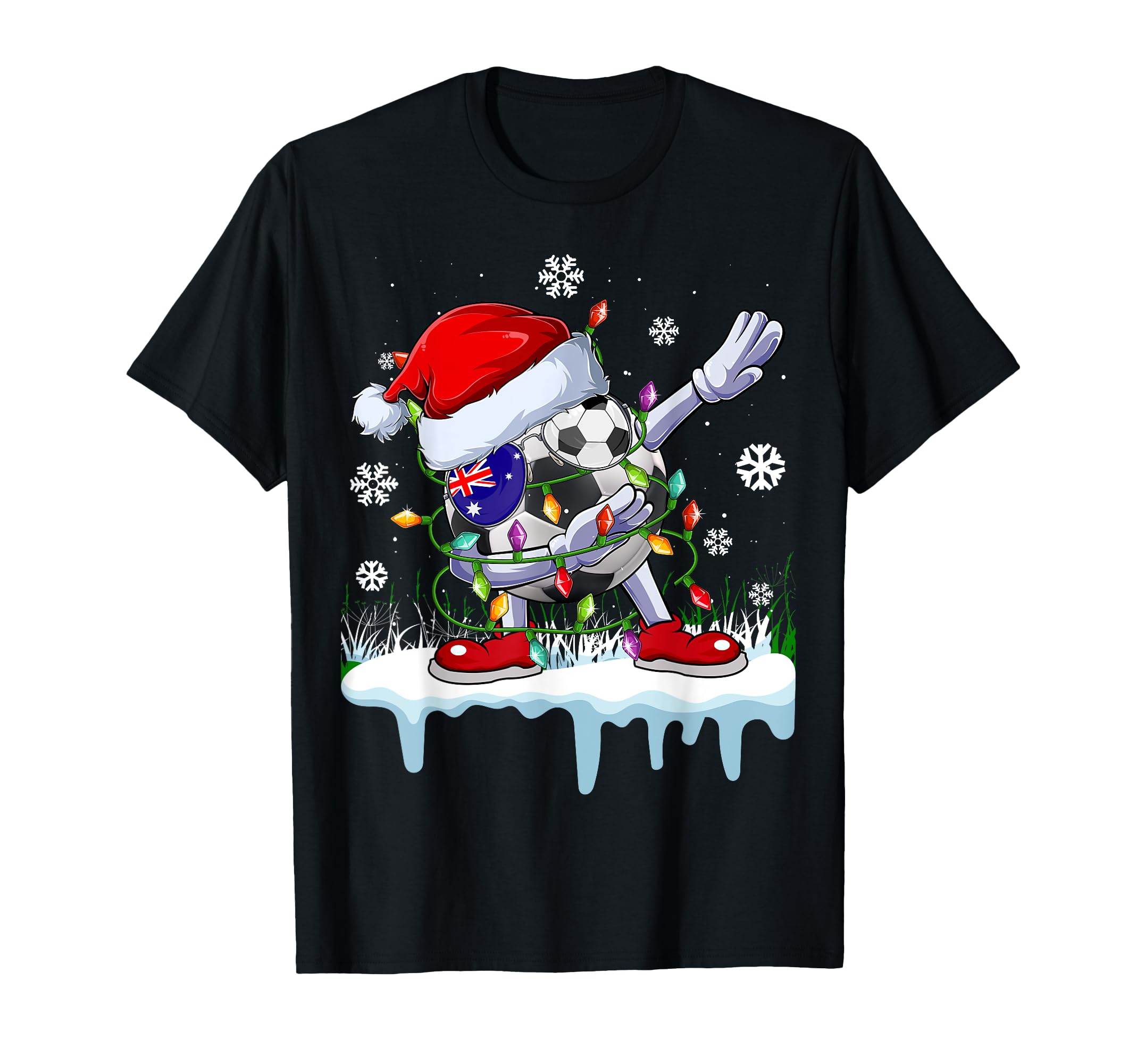 Funny Santa Dabbing Australia Soccer T-Shirt - Minimalist Print Unisex - T-Shirt, Sweatshirt, Hoodie