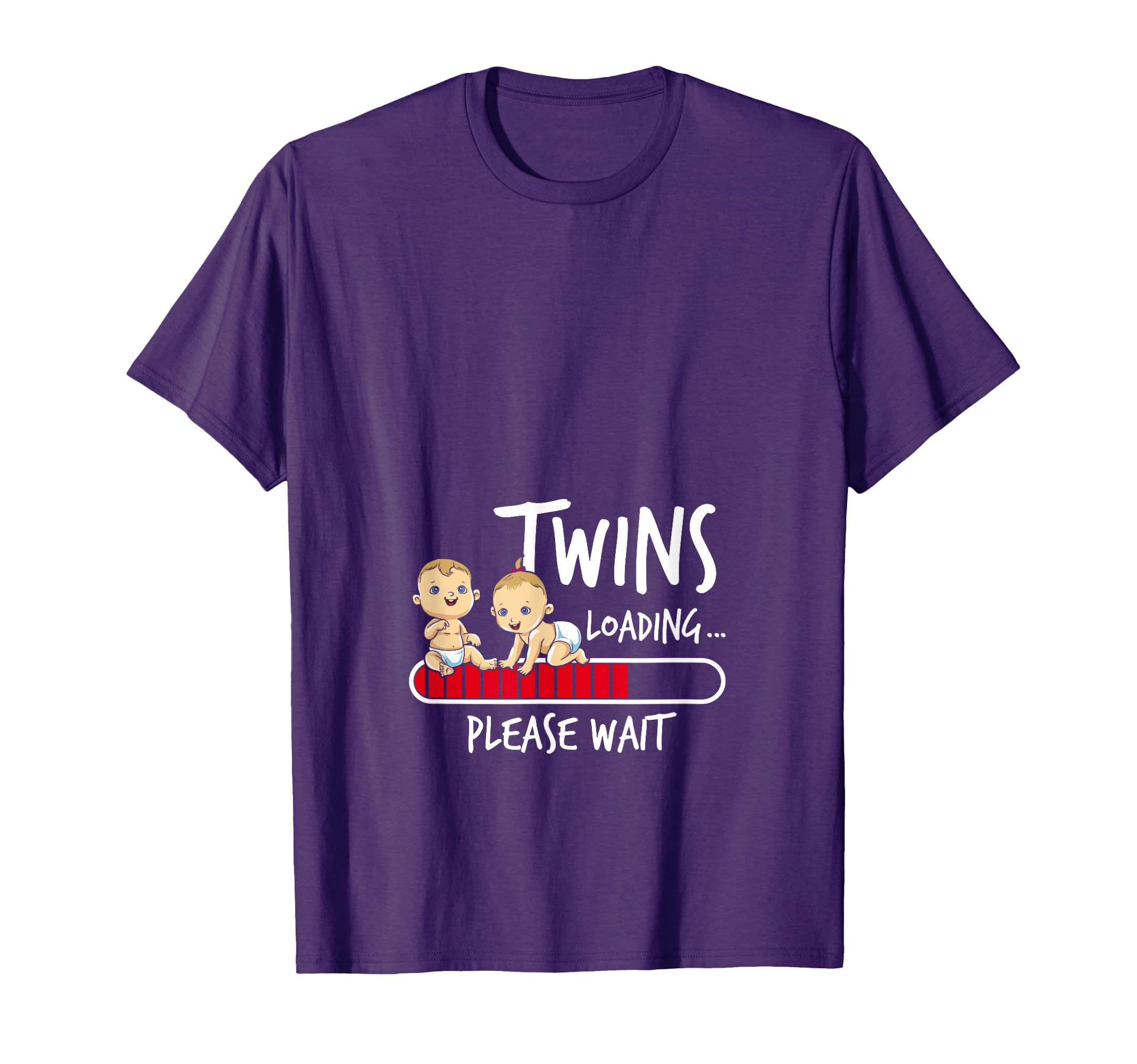 Twins Loading Please Wait Pregnancy T-Shirt - Novelty Apparel for Adults - T-Shirt, Sweatshirt, Hoodie