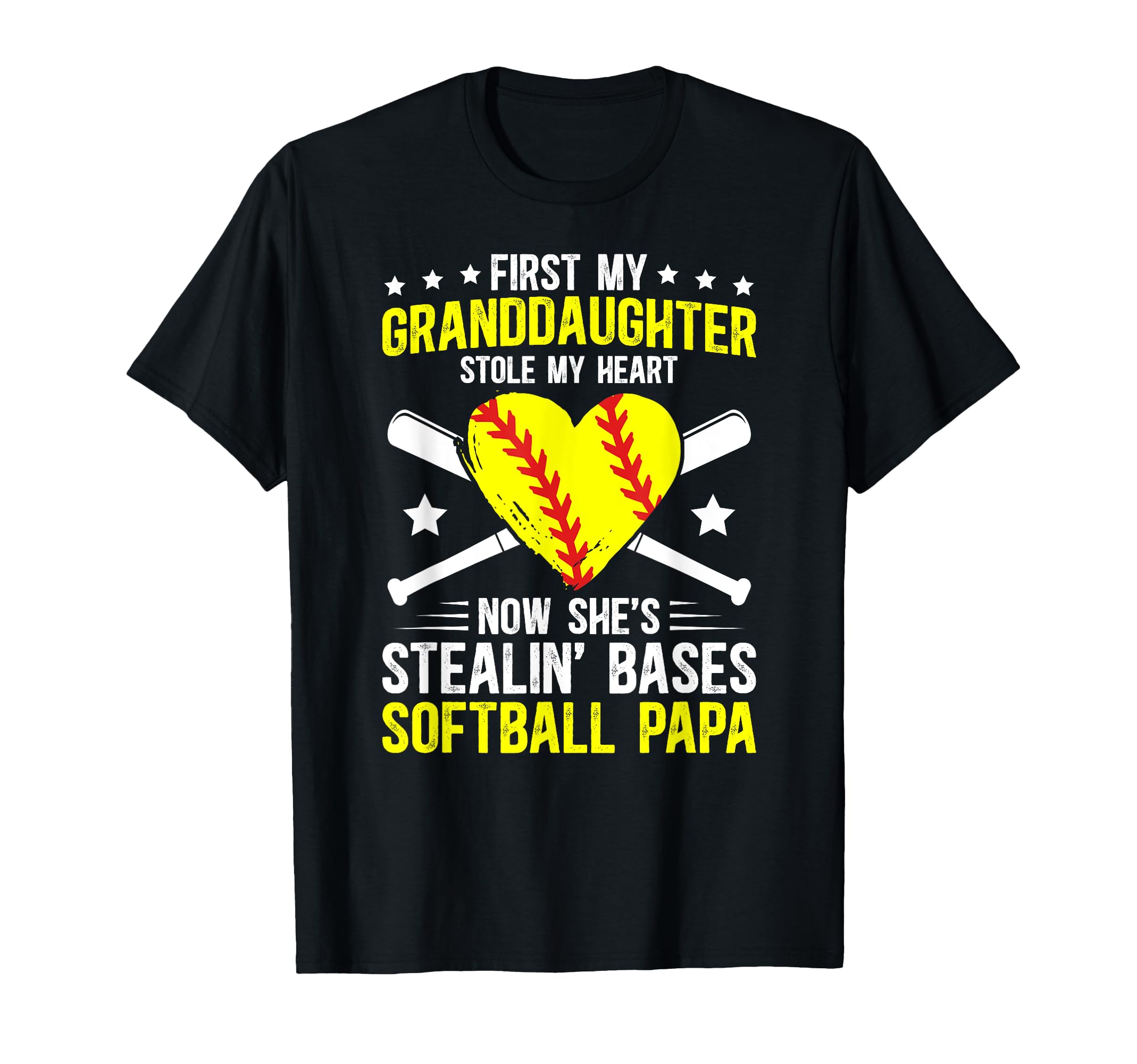 Softball Papa Proud Papa Softball T-Shirt - Casual Everyday Wear Men Women - T-Shirt, Sweatshirt, Hoodie