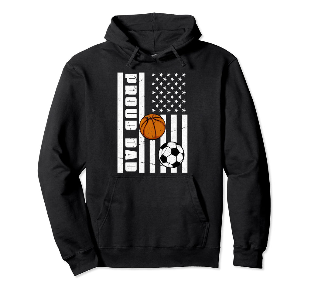Proud Dad American Flag Funny Hoodie - Casual Everyday Wear for Adults - T-Shirt, Sweatshirt, Hoodie