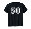 Number 50 Baseball Football Soccer T-Shirt - Aesthetic Graphic for Adults - T-Shirt, Sweatshirt, Hoodie