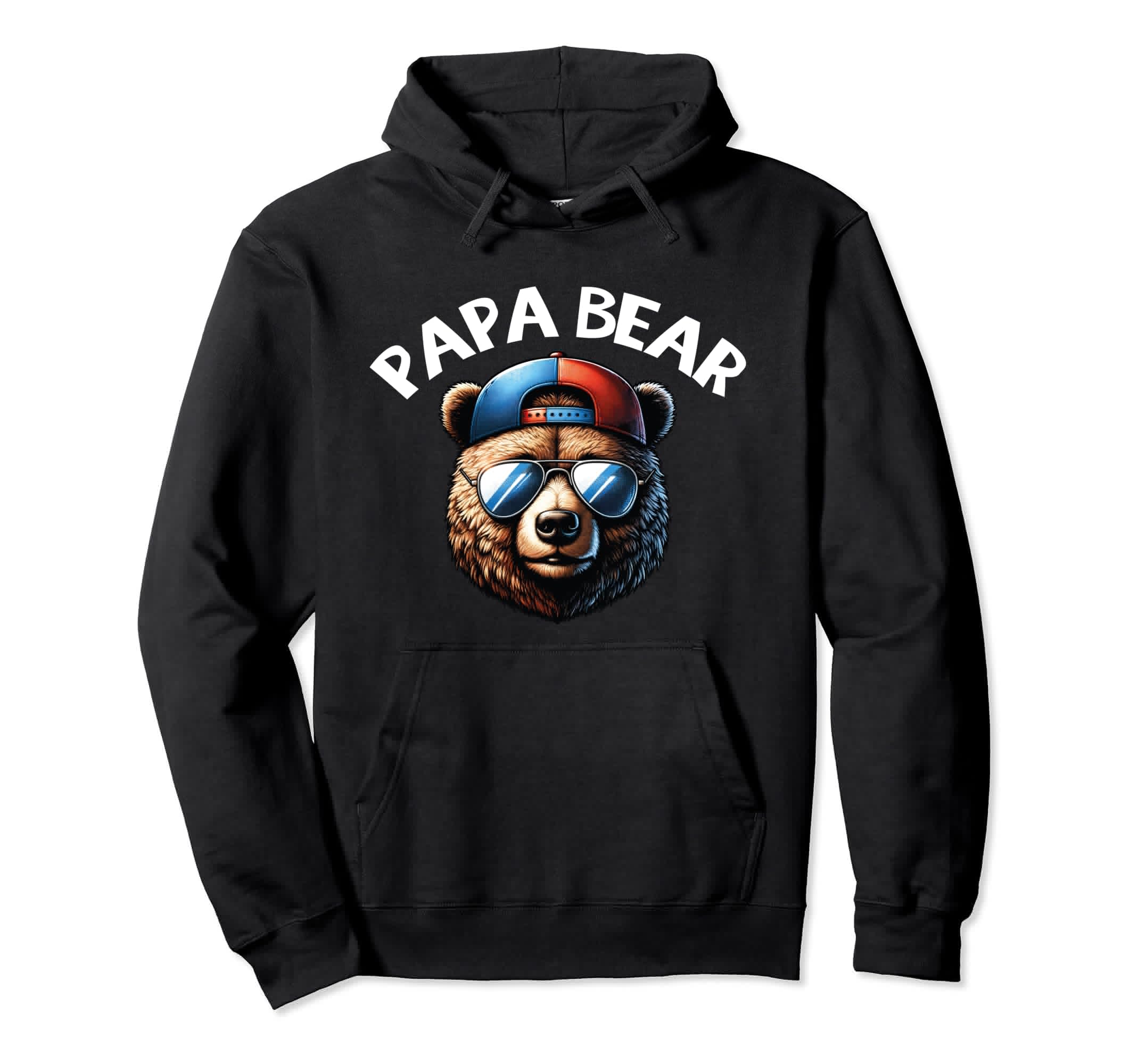 Papa Bear Face Grizzly Fathers Day Hoodie - Minimalist Print for Adults - T-Shirt, Sweatshirt, Hoodie