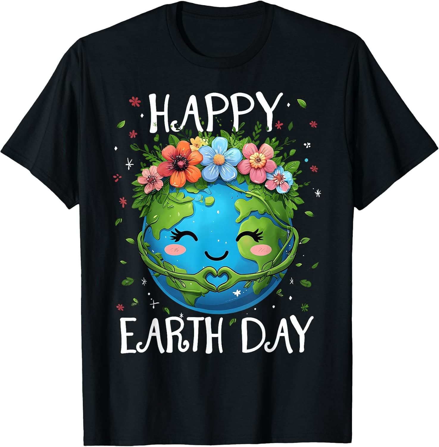Happy Earth Day Heart Floral Boys Womens Girls - Adult & Kids T-Shirts, Sweatshirts & Hoodies apparel design preview 1