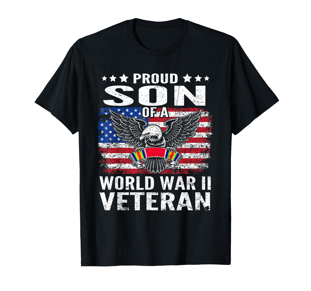 Proud Son Wwii Veteran World War 2 T-Shirt - Streetwear Style for Adults - T-Shirt, Sweatshirt, Hoodie